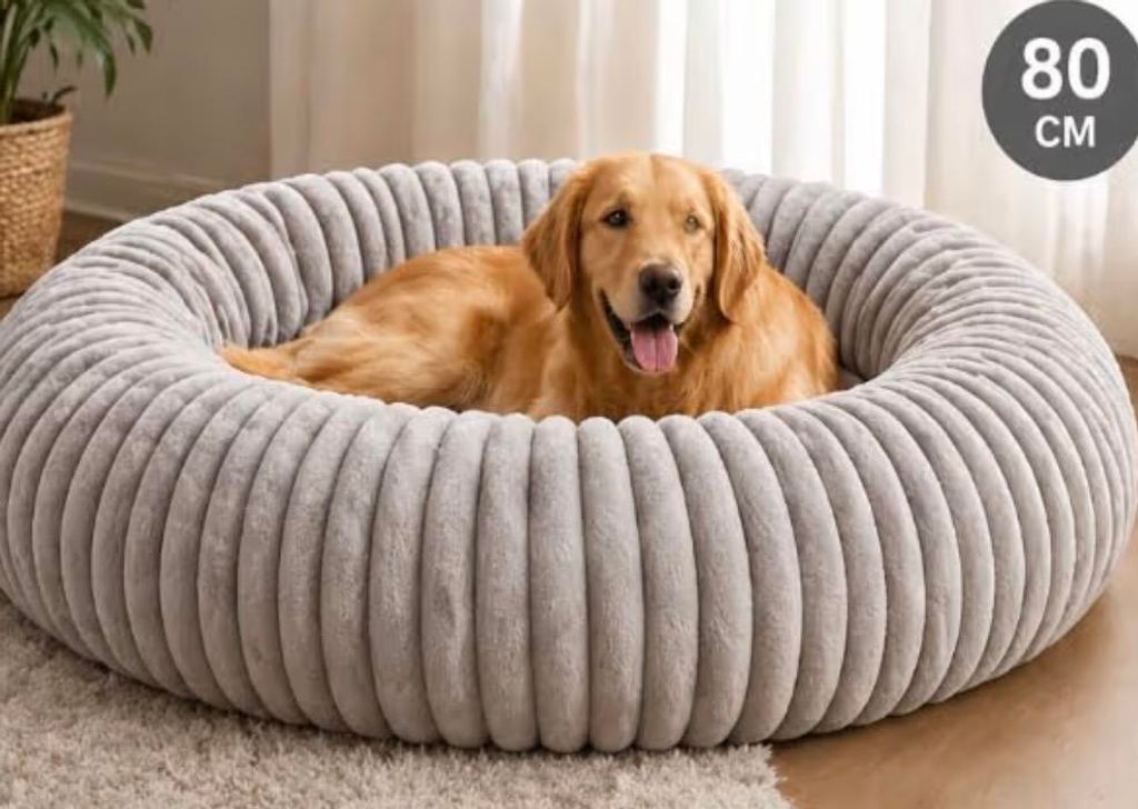 Katzenbett Hundebett Rund 80cm Kuscheliges Hundebett kleine Produktbild 