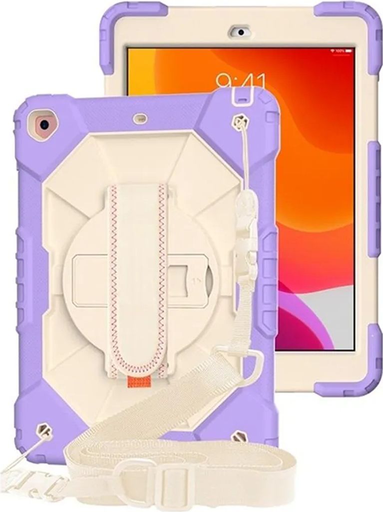 Tasche für iPad Pro 9/8/7 10.2" mit Ständer und Schultergurt Lila