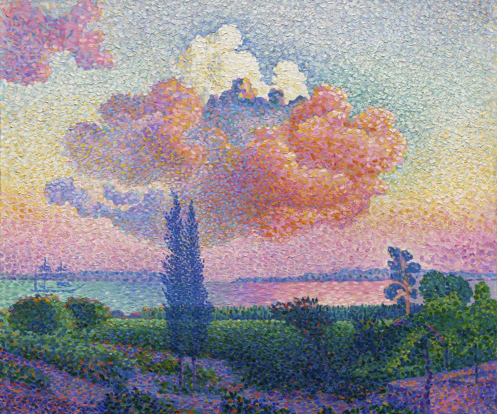 Plakat 60x50cm Die rosa Wolke, Henri-Edmond Cross Vintage für das Wohnzimmer