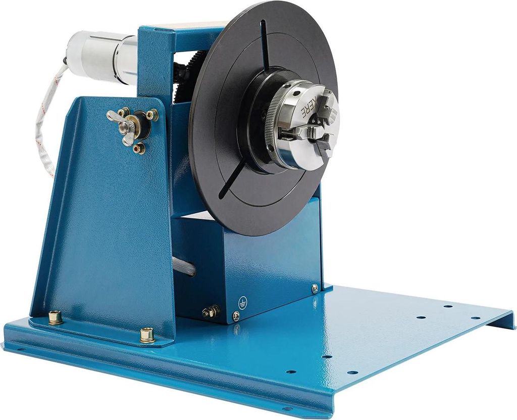 Schweiß-Positionierer Drehtisch - BY-10 - 0–90° Neigung - 10 kg horizontal/5 kg vertikal - Gusseisen - Netzbetrieben - Tischgerät - Blau