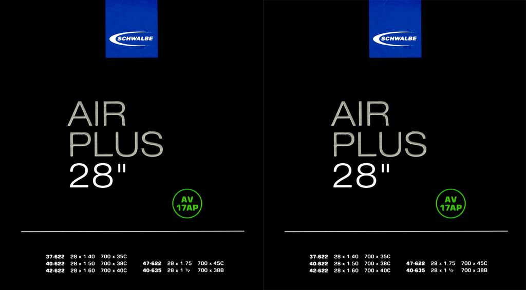 2x Schwalbe Schlauch AV 17AP 28 Zoll (37/47-622/635) Air Produktbild 