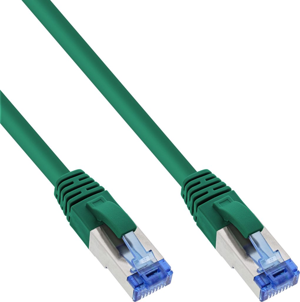 InLine Patchkabel, S/FTP (PiMf), Cat.6A, halogenfrei, grün, 2m