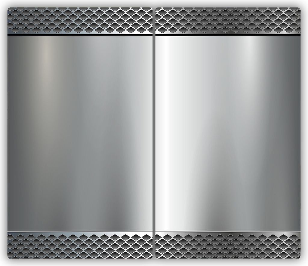 Tulup Glas-Herdabdeckplatte - 2x30x52cm - Glaskeramikkochfeld-Abdeckung Spritzschutz Zweiteilig Metall Hintergrund