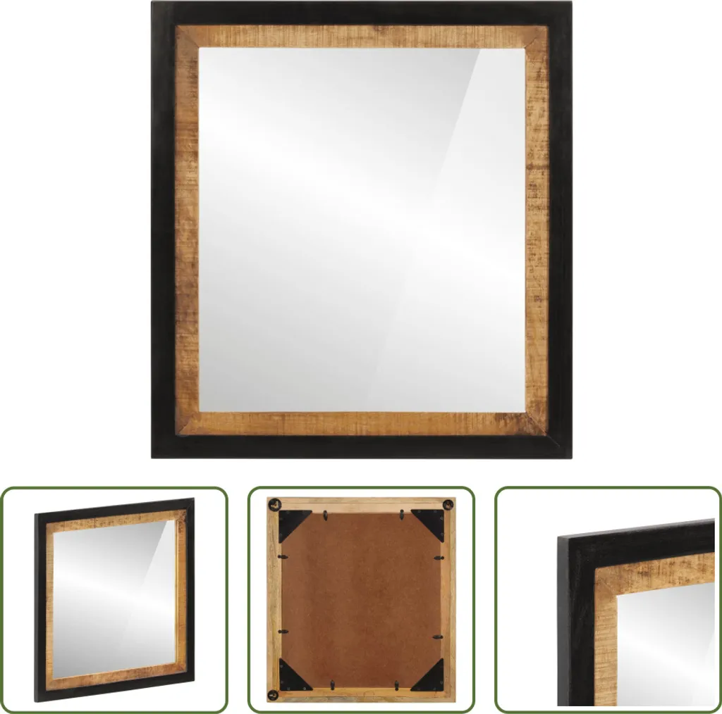 Specchio Bagno Legno Mango 55x60 cm - Cornice Massiccia Artigianale
