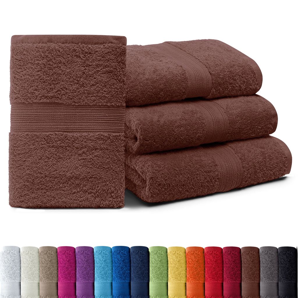 4er-Set ARIZONA Handtuch-Serie von AR Line – 100% Baumwolle, 500 g/m², 4er-Set Saunatücher XXL 100x200 cm, Schokobraun