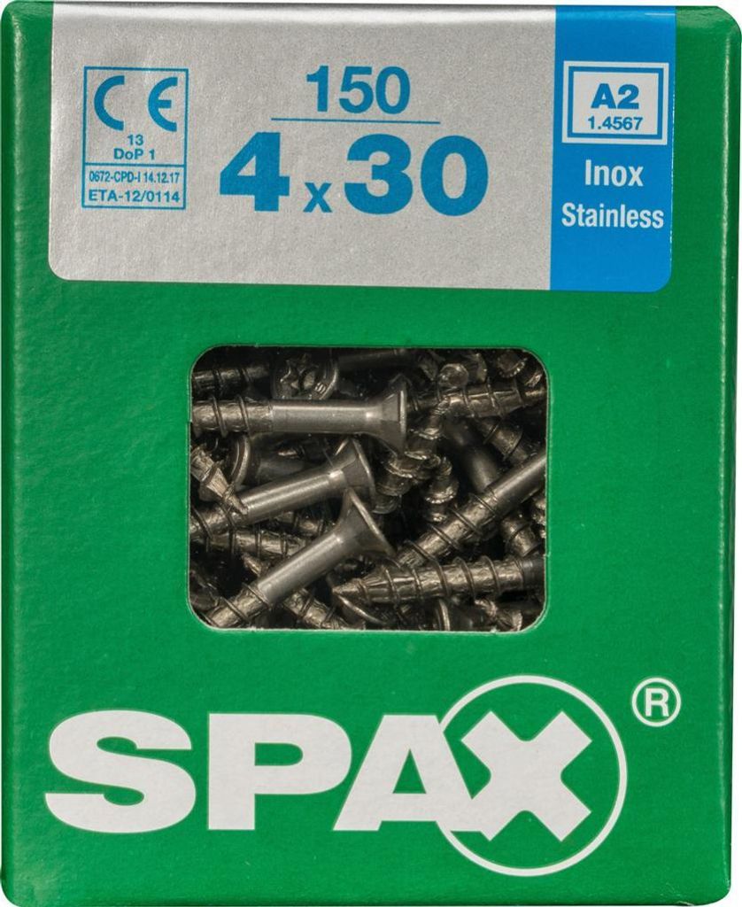 SPAX 4197000400307, Schraube, Edelstahl, Holz, Flachkopf, Produktbild 