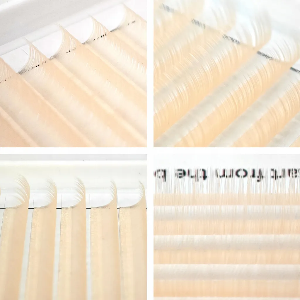 Ciglia colorate 8-13 mm, Curl D, 12 strisce, BEIGE - 2