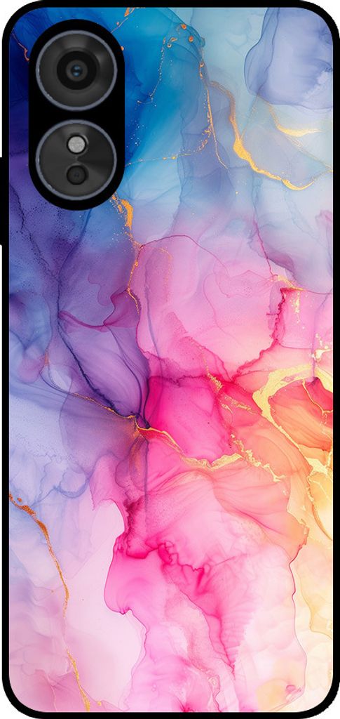 Smartphonica Telefon Fall geeignet für Oppo A17 mit Marmor-Druck - TPU zurück Abdeckung Fall Marmor-Design - Regenbogen