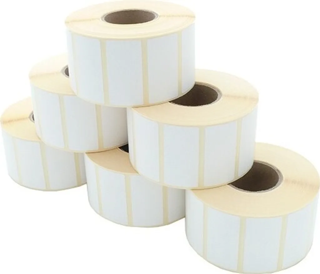 Étiquettes thermiques autocollantes 50x25mm en rouleau pour imprimante
