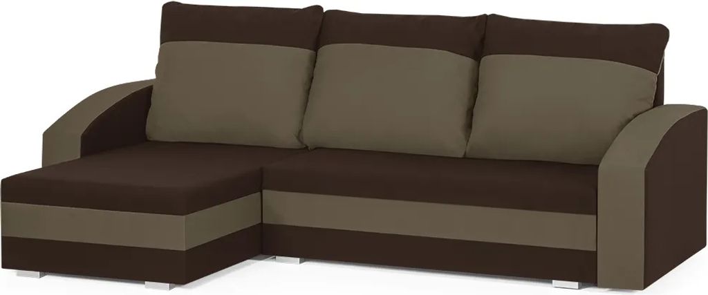 KING Ecksofa mit Schlaffunktion - Dunkelbraun/Hellbraun