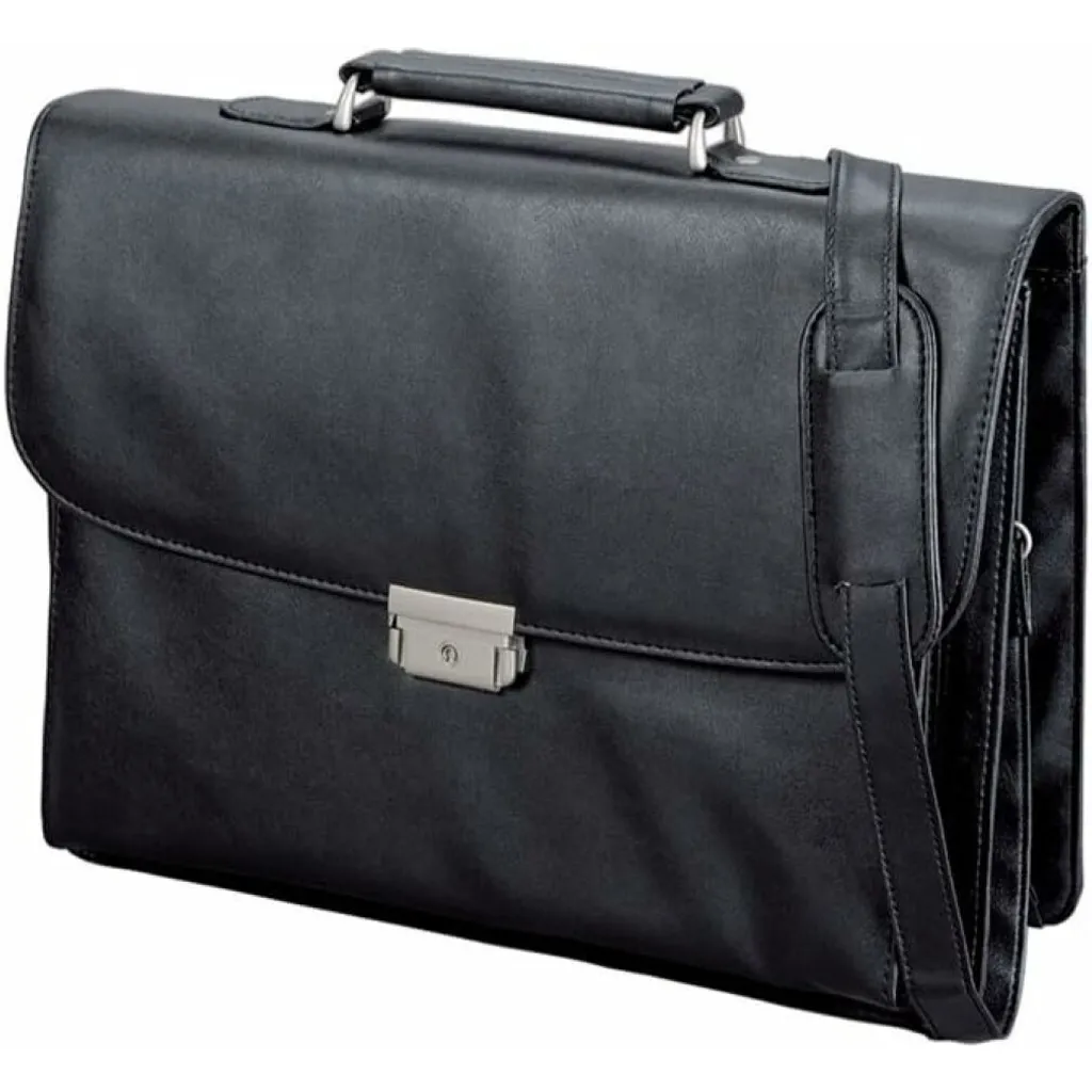 Sacoche CANTANA Alassio 92434 : Porte-documents Noir en Simili Cuir Noir