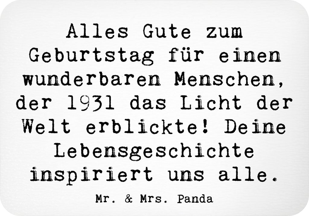 Mr. & Mrs. Panda Magnet Spruch 1931 Geburtstag - Weiß - Geschenk, zettelhalter, whiteboardmagnet, spruchmagnet, feiern, Jubiläum, Alter, Glückwu...
