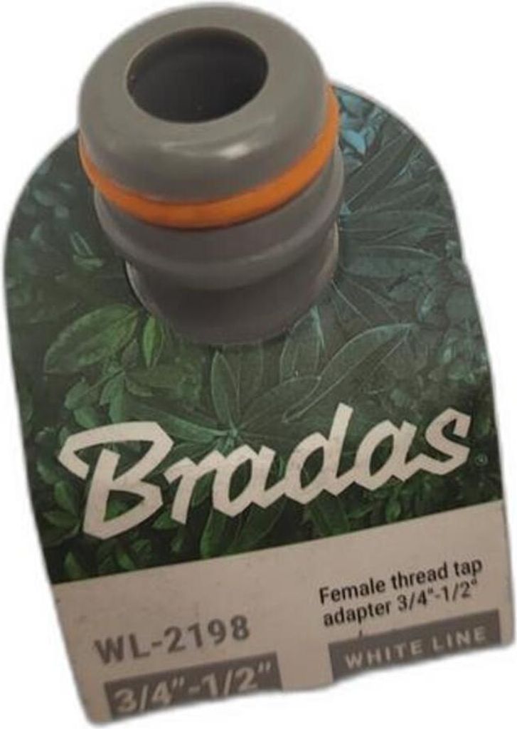 Bradas Hahnstück WHITE LINE 1/2" - 3/4" grau/weiß Produktbild 