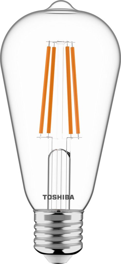 Toshiba LED Filament Vintage Lampe dimmbar E27 ST64 7W Produktbild 