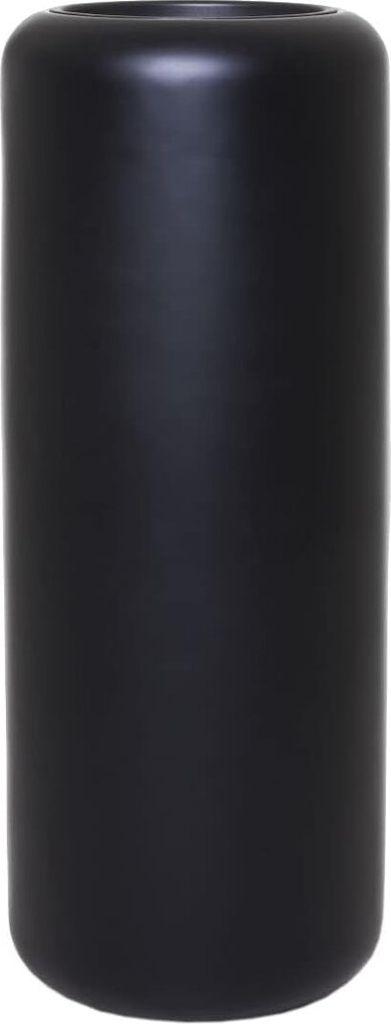 VIVANNO Bodenvase Fiberglas MERA Rund, Schwarz matt - 35x95 cm