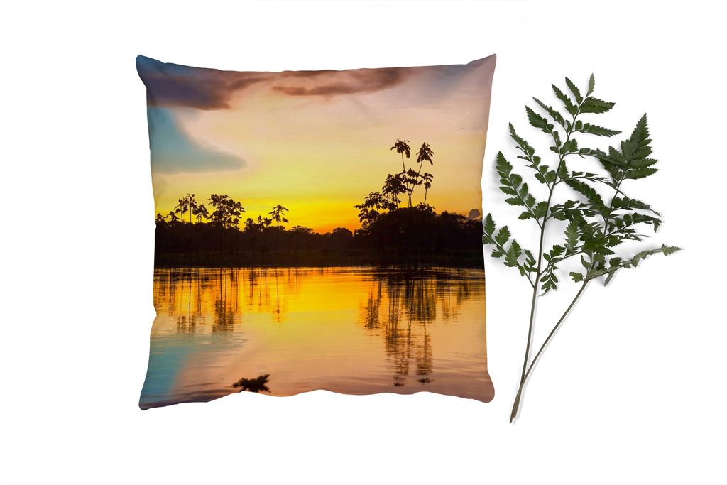 MuchoWow Zierkissen Sofakissen Wohnzimmer Dekokissen 50x50 cm Wasser - Natur - Sommer - Himmel - Komfort - Sofakissen