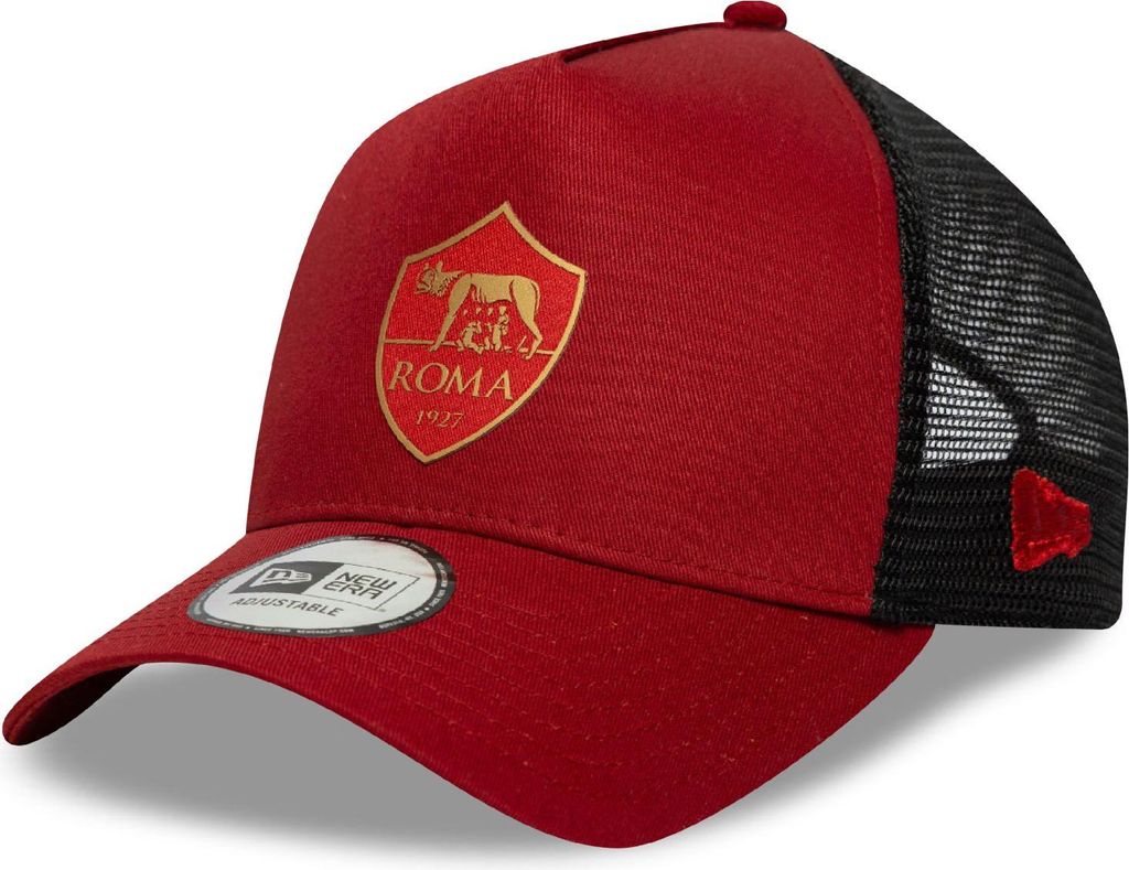 New Era A-Frame Mesh Trucker Cap - AS Roma rubin