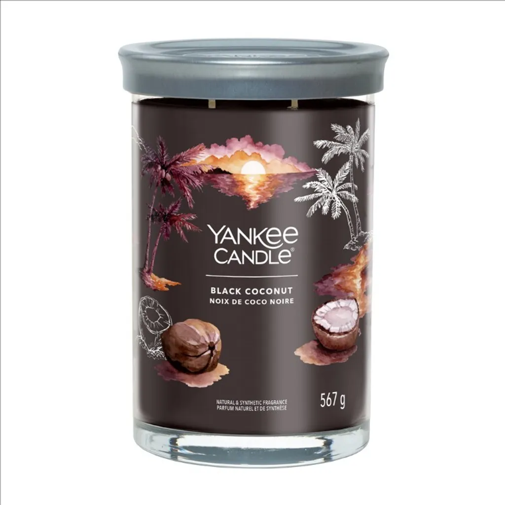 Bougie Parfumée Noix de Coco Noire Yankee Candle Grand Format avec 2 Mèches