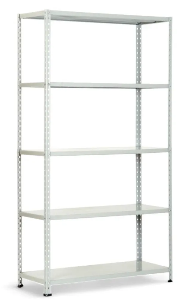 Étagère d'angle en kit 5 tablettes gris 100x40x186 cm charge 400kg