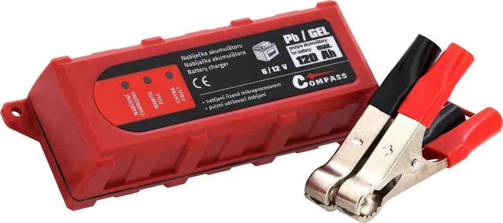 Chargeur de batterie auto et moto 6/12V pour types Plomb et Gel 4A