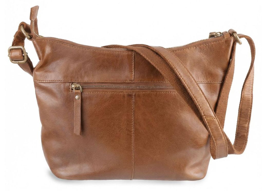 GREENBURRY Leder Schultertasche Umhängetasche Colombiana Shoulderbag Nougat braun