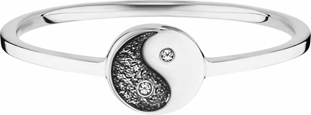 Anello Donna caï Yin Yang Argento 925 Rodiato | Idea Regalo Zirconi