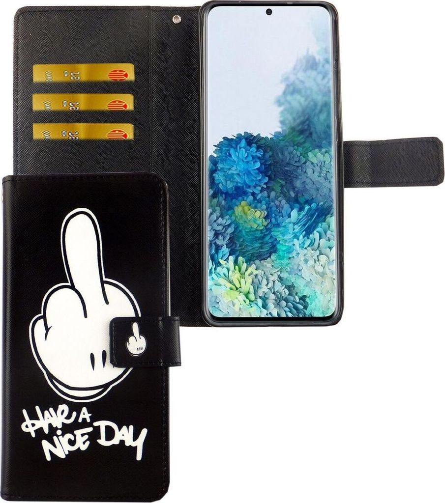 Samsung Galaxy S20 Plus Tasche Handy Hülle Schutz-Cover Flip-Case mit Kartenfach Have a nice day