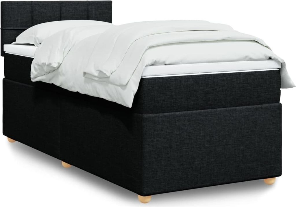 Maison Exclusive - Boxspringbett mit Matratze Schwarz 90x190 cm Stoff