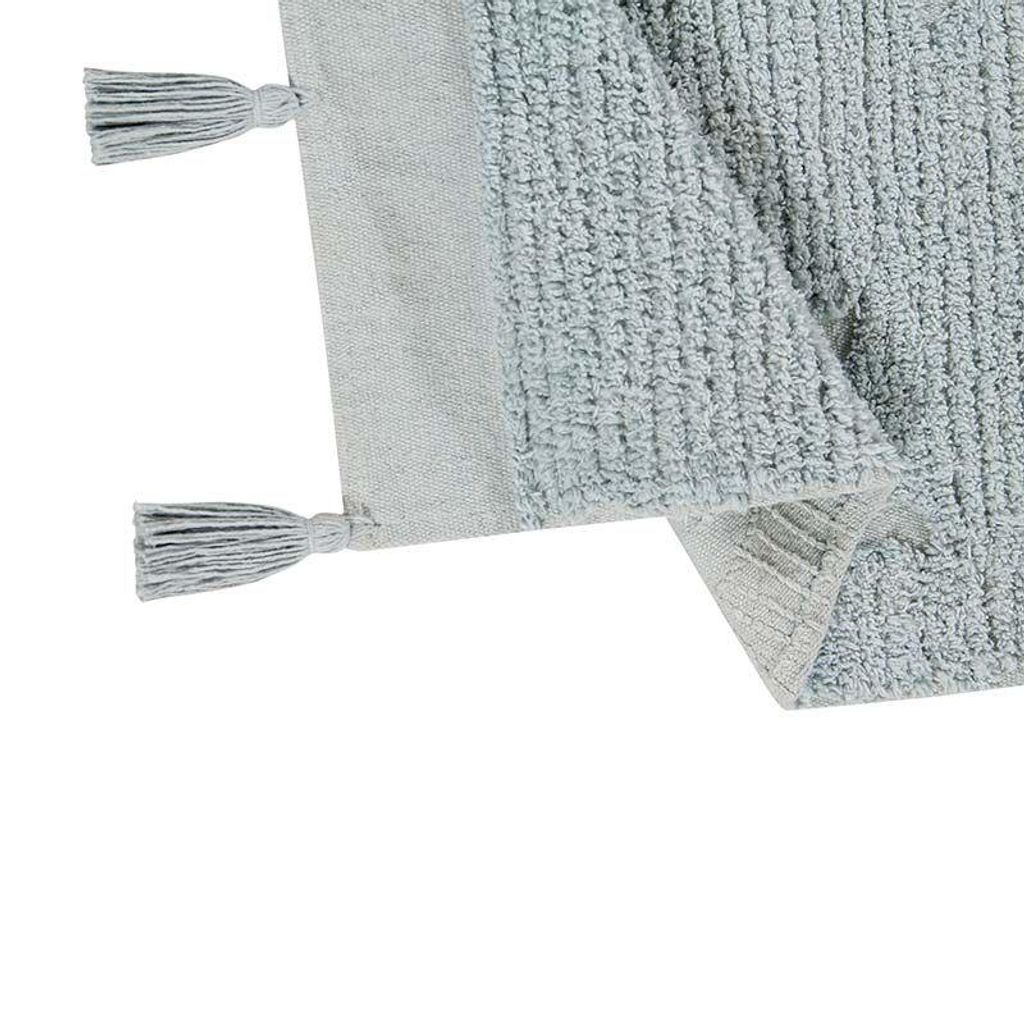 Baumwollteppich Sternmuster - blau - 120 x 175