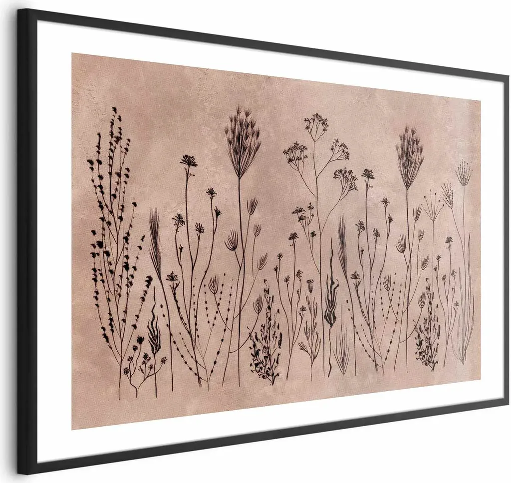 Poster Campo di fiori 60x40 cm con cornice nera con margine
