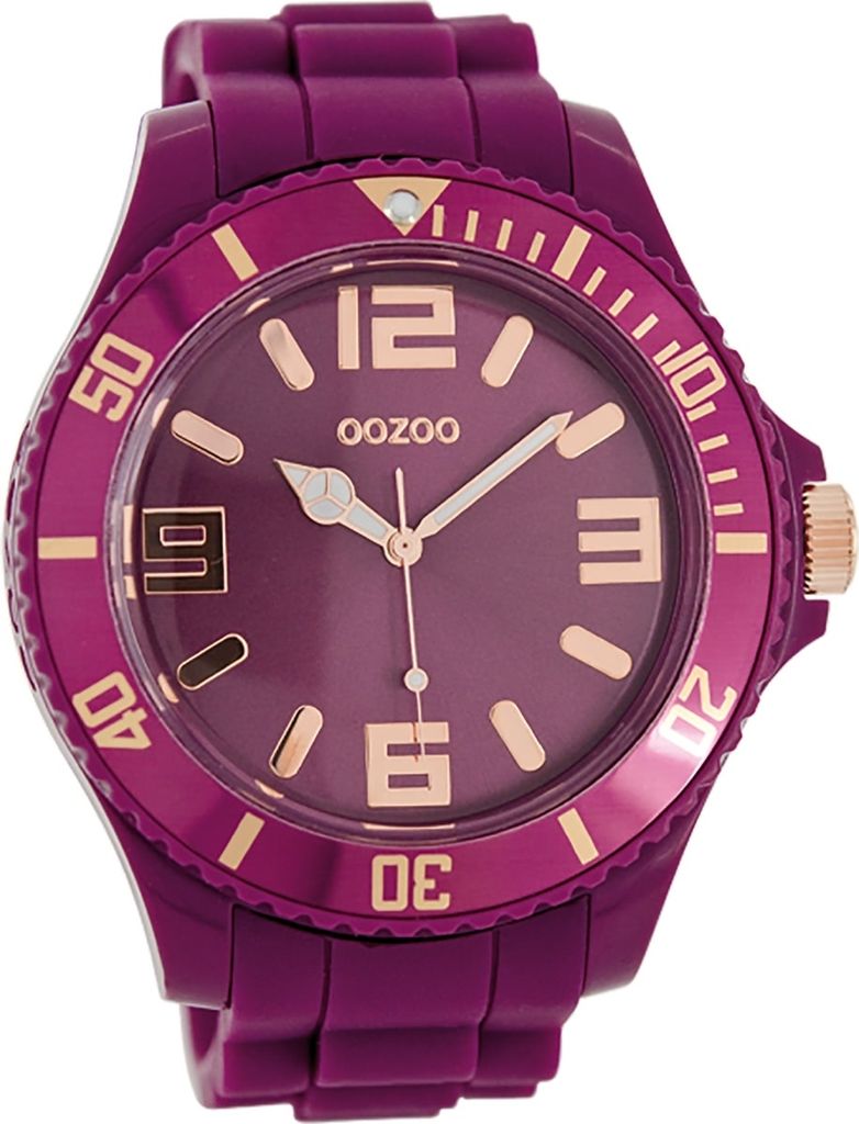 Oozoo Armbanduhr aubergine lila Vintage Series Damen-Herren Analog-Quarzuhr UOC5025A
