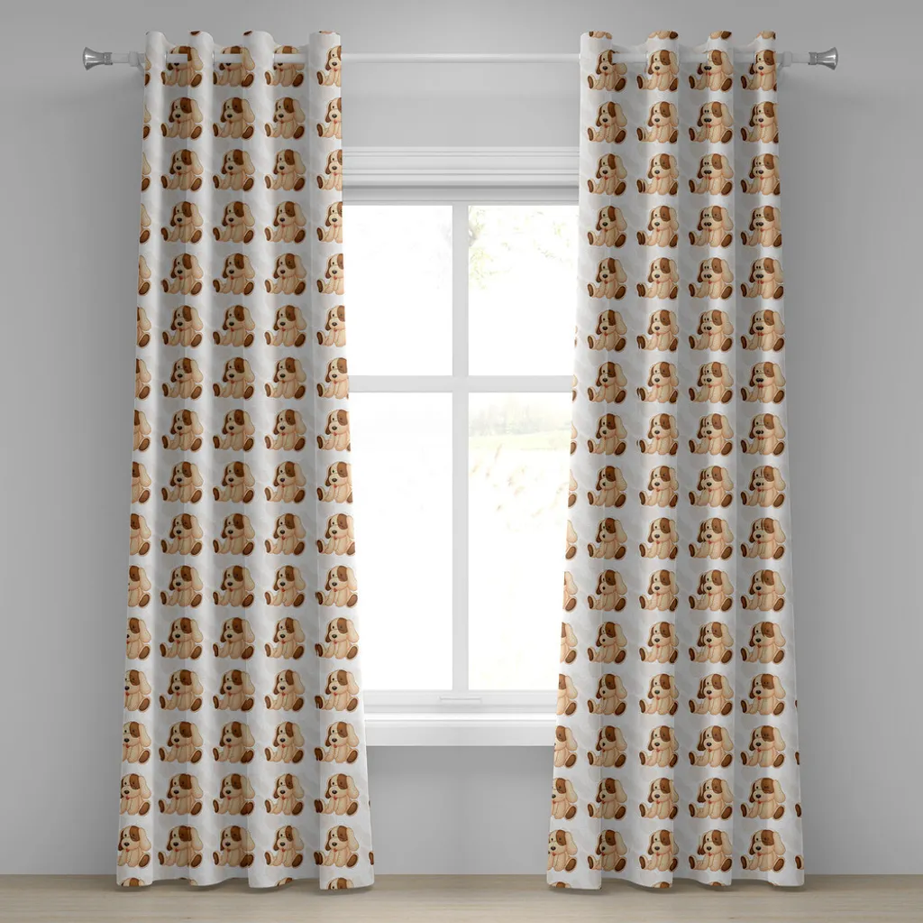 Rideaux occultants légers motif chien pour décorer une chambre sombre