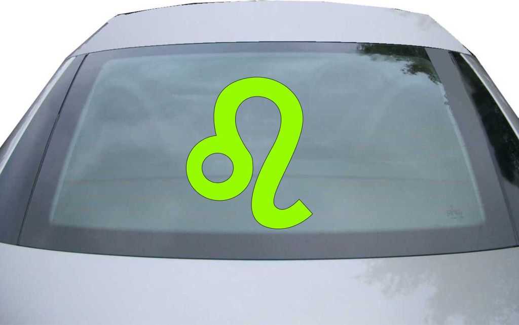 Indigos UG - Aufkleber Heckscheibe & Motorklappe DE2909 - neongrün - 600x499 mm - Löwe Sternzeichen - Auto Scheiben Fenster Heckklappe Tuning Rac...