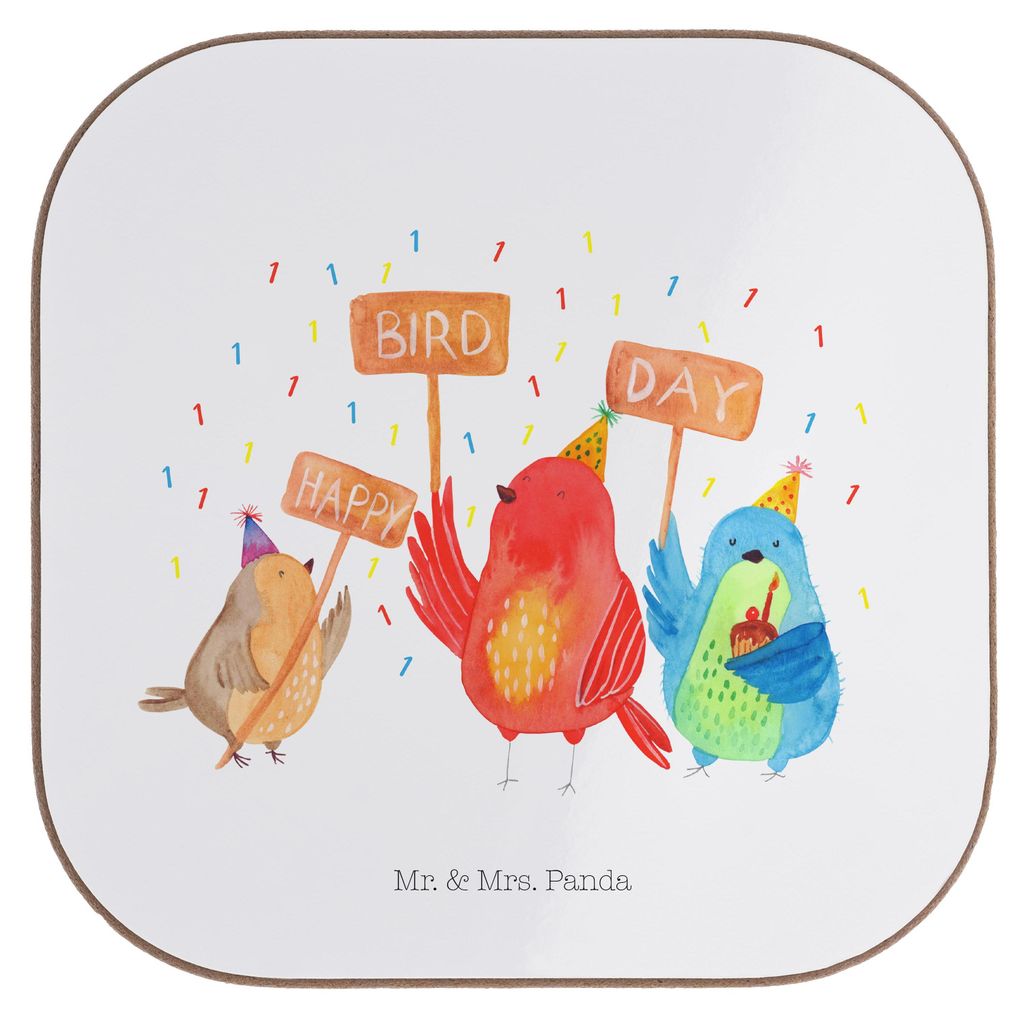 Mr. & Mrs. Panda Untersetzer für Gläser 1. Geburtstag Happy Bird Day - Weiß - Geschenk, Party, gläseruntersetzer, Birthday, Getränkeuntersetze...