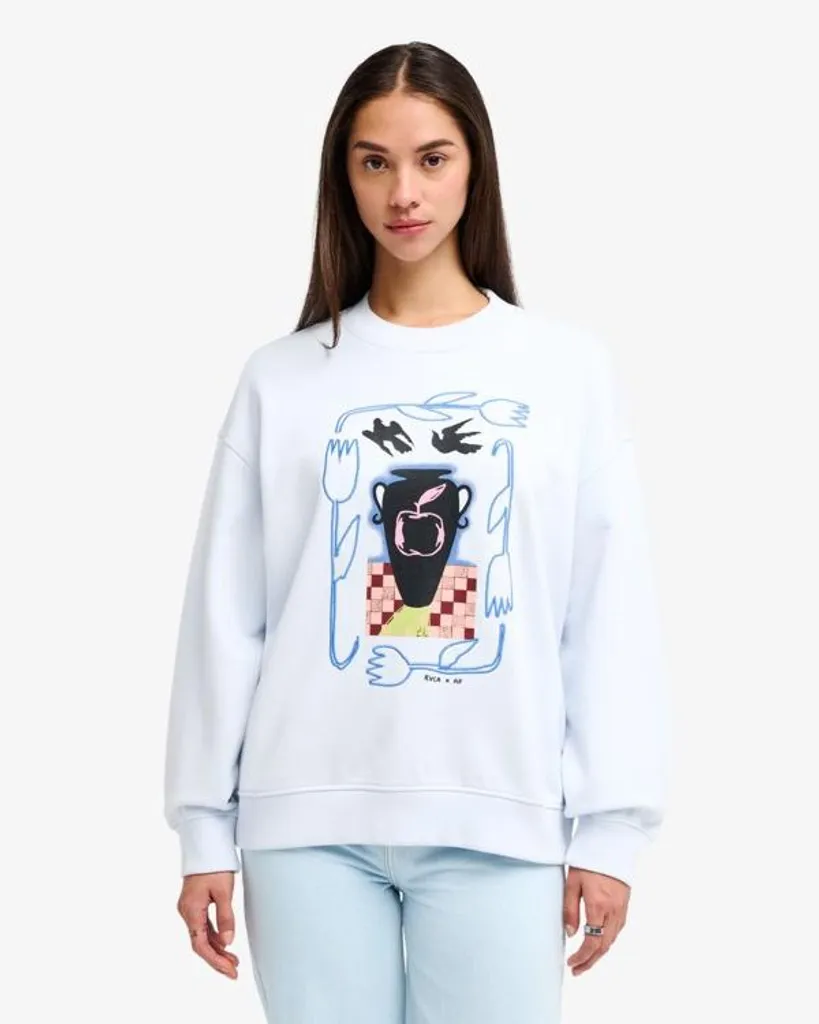 Pull RVCA AF Love Birds BF Crew Ancient Water pour Look Casual Taille 12