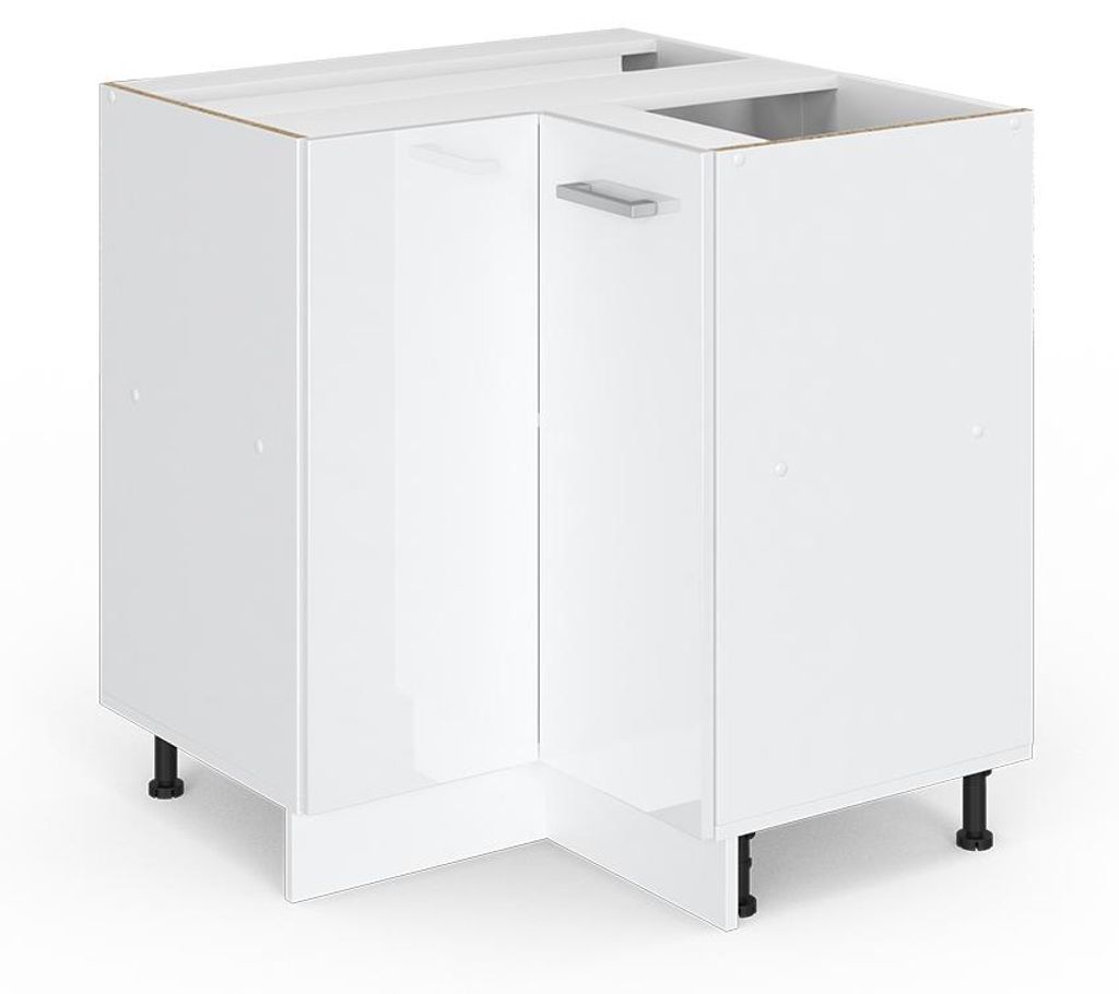Eckschrank für Hausrat Vicco R-Line Weiß Hochglanz 75.6 cm