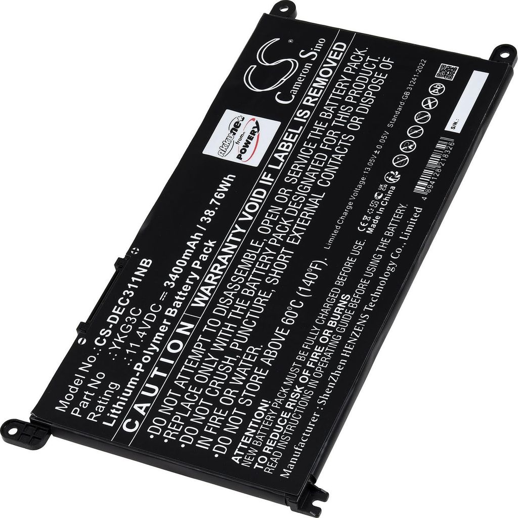 Akku kompatibel mit Dell Typ YKG3C