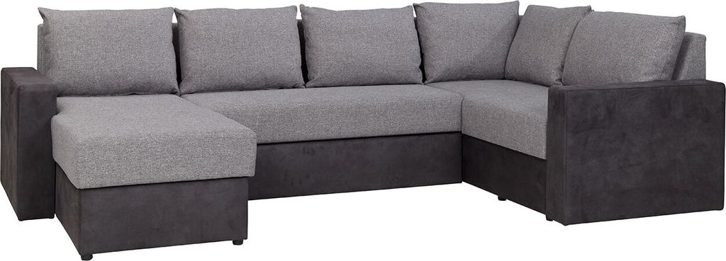 MIRJAN24 Ecksofa Bamisio Maxi, Stilvoll Wohnzimmer U-Form mit Bettkasten und Schlaffunktion (Montana 101 + MDL 5, Seite: Links)