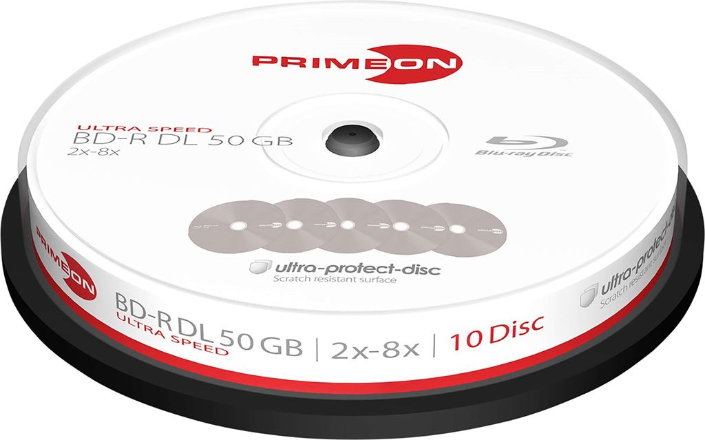 Primeon 2761311 Blank Blu-ray BD-R DL 50 GB 10 pc(s) Spindle Anti-scratch coating