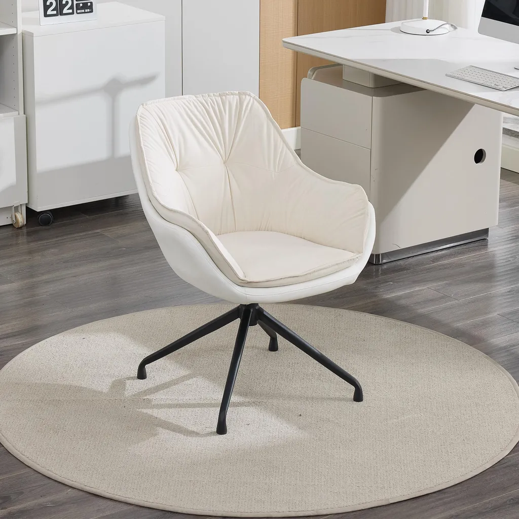 Fauteuil de bureau idéal télétravail salon et chambre cuir noir chic