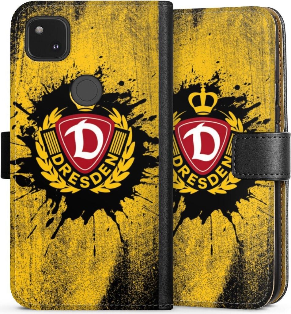 DeinDesign Klapphülle für Google Pixel 4a Handytasche Lederhülle Tasche Fußball Offizielles Lizenzprodukt SG Dynamo Dresden