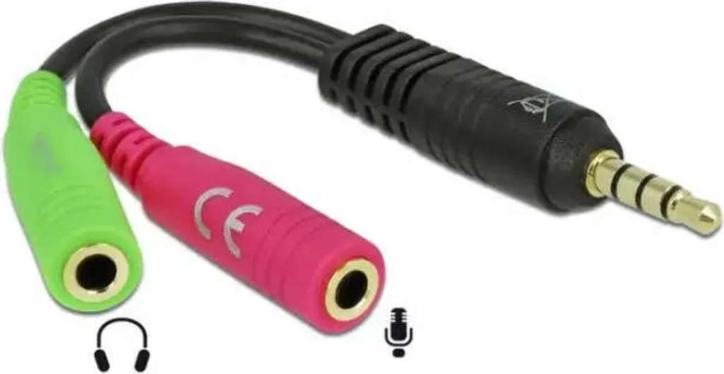 CTIA - Splitter per microfono da 3,5 mm femmina a 2 doppio jack