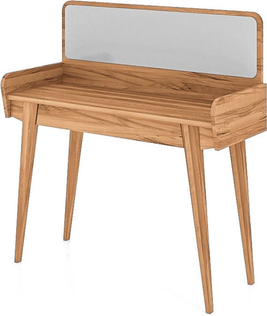 Schminktisch Jetro aus Kernbuche massiv 110x45x125 mit 1 Schublade und Spiegel