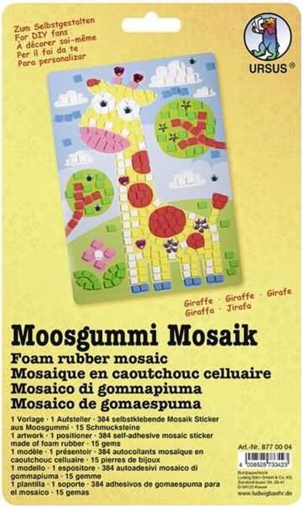 Moosgummi Mosaik Giraffe