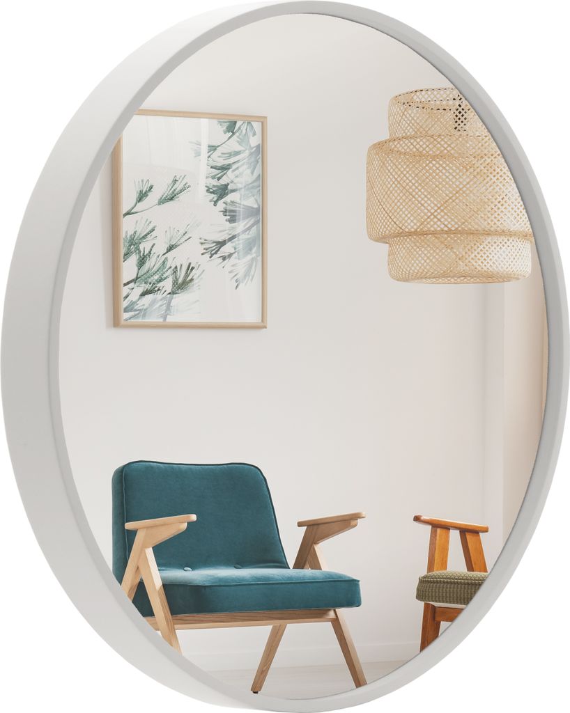 BD ART nástenné zrkadlo okrúhle zrkadlo 70 cm s bielym Obrázok produktu 1