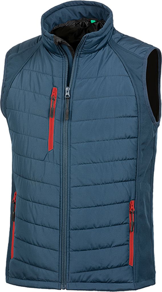 Result Herren Softshell-Weste Compass gefüttert PC3327 (XS) (Marineblau/Rot)