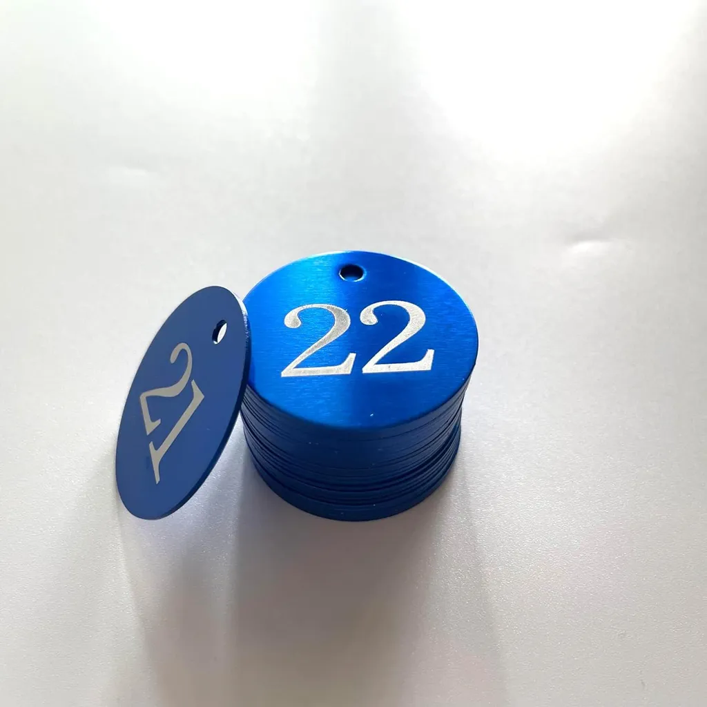 Plaques d'immatriculation rondes 35mm en aluminium bleu - Lot de 50