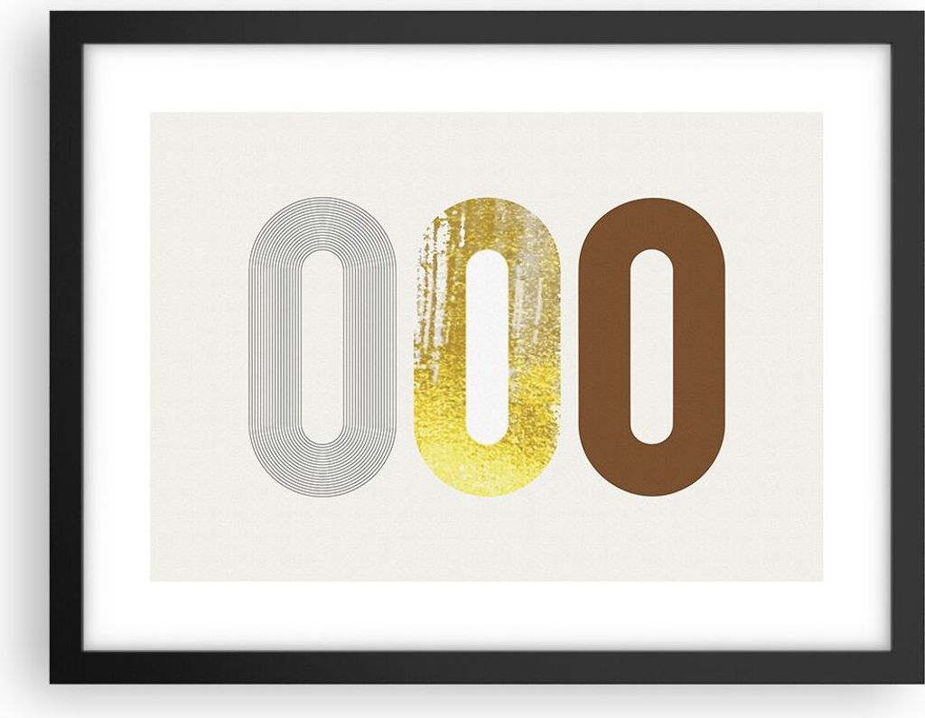 Gerahmtes Poster - Schwarzer Rahmen - Oval Laufband Abstraktion - 40x30 cm - Wand Bild - Wanddeko - Wandbilder - Kunstposter - Wandposter - Bilderr...