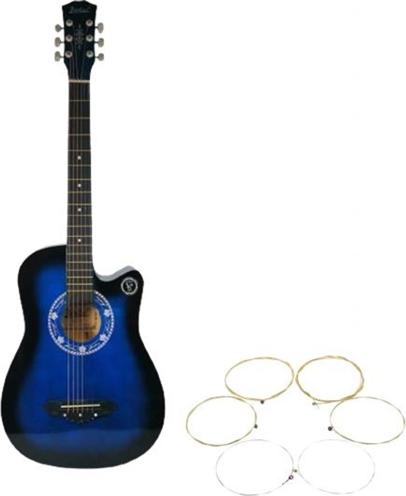 Klassische Gitarre aus Holz von DEPOX , Cutaway Country Blue, 95 cm, blau