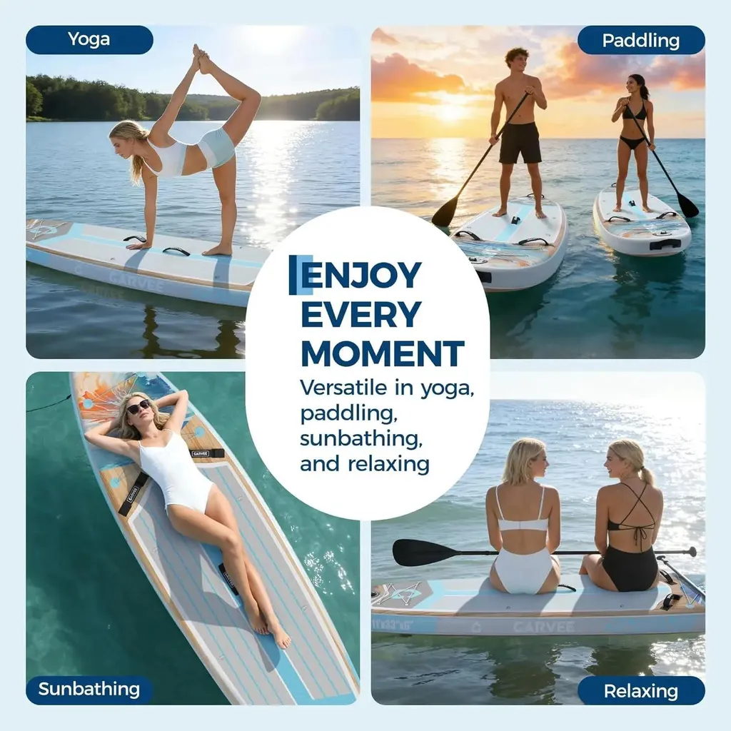 Stand Up Paddle gonflable stable 10' avec surface antidérapante EVA